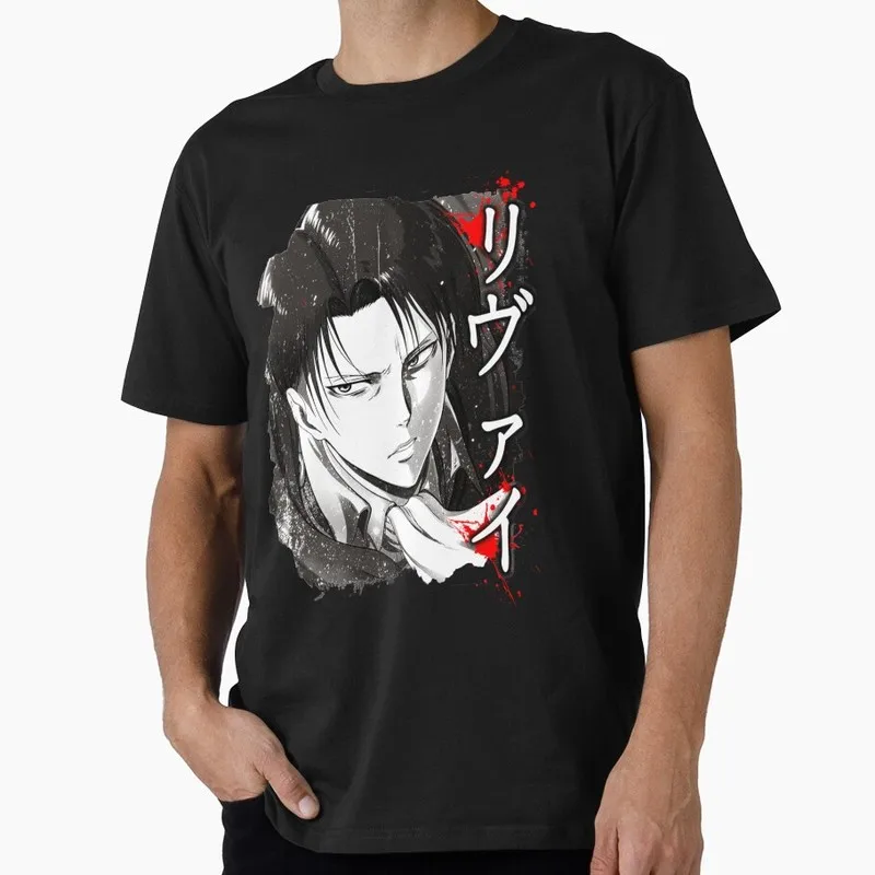 Captain Levi 1204 Attack on Titan Anime Gift T shirt Short Sleeve Tee Shingeki no kyojin Print Graphic Clothes US size tops