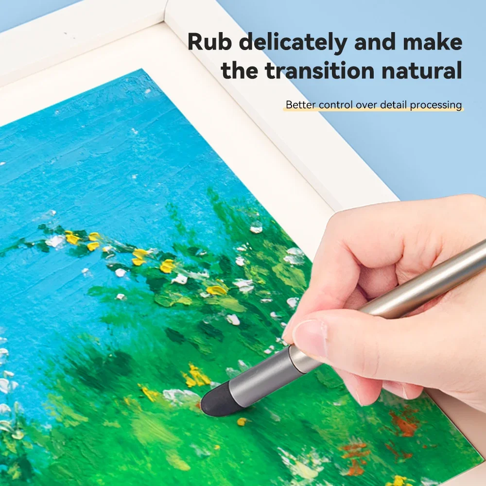 Professionele Schets Wrijven Pen Wasbare Spons Borstel Hellende/Ronde Tip Voor Olie Pastel Detail Verwerking Rendering Hoogtepunt