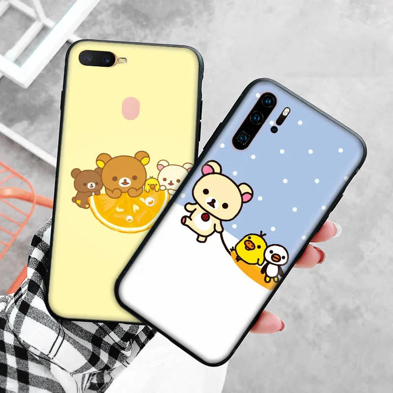 C-1 Rilakkuma Soft Case for Samsung Galaxy Note S20 S21 S22 20 10 FE Lite Plus Ultra