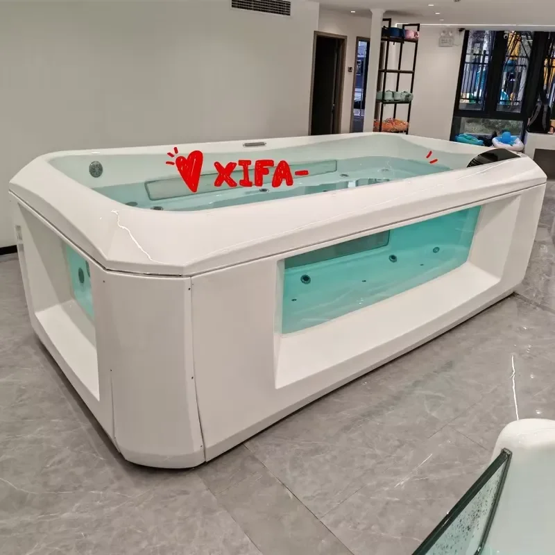 CE Certificate Commercial Acrylic Hydrotherapy Bathtub Built-in Thermometer & Anti-Slip Enamel Base for Baby Salons