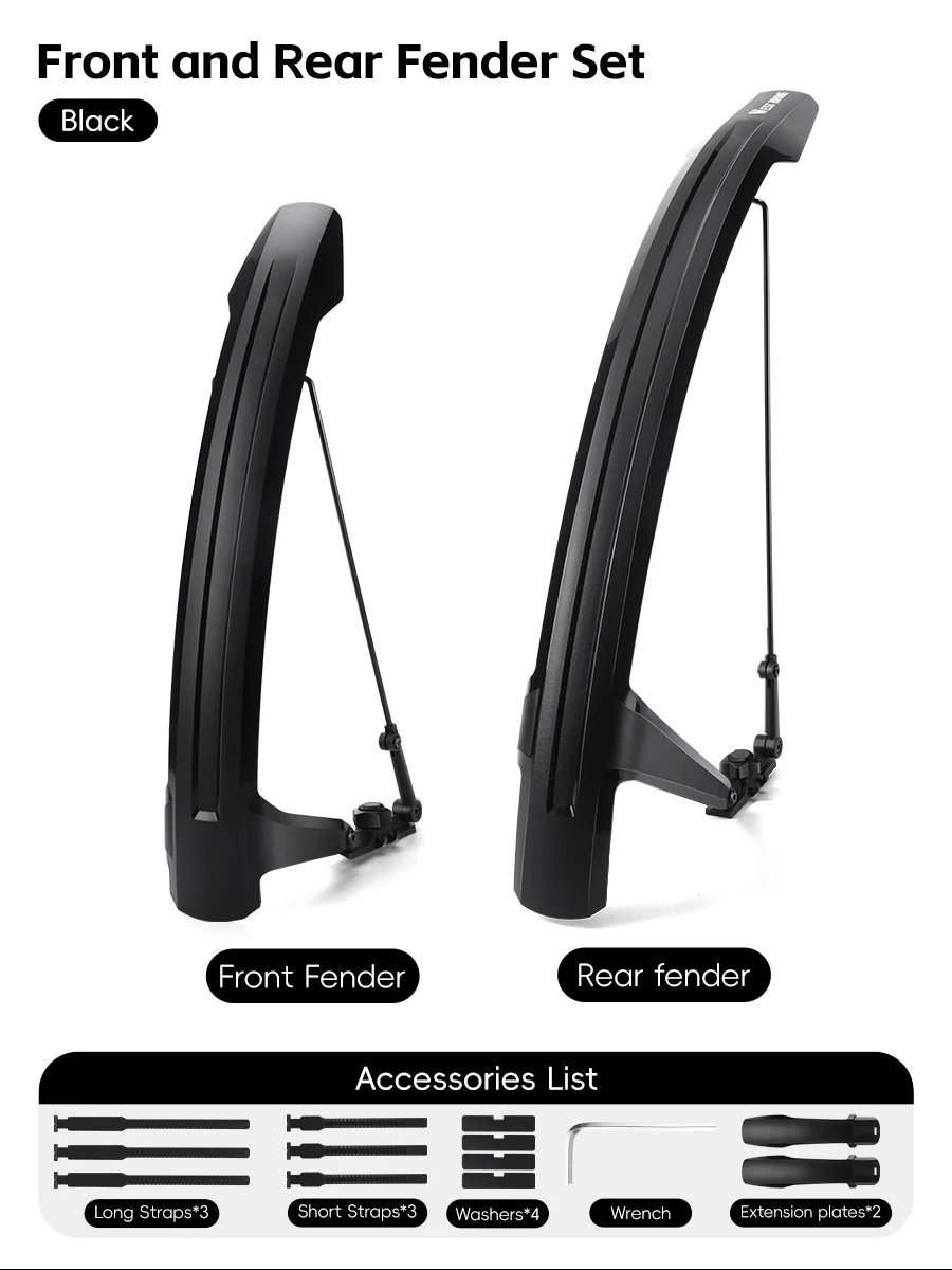 AliExpress NONE New Bike Fenders Full Coverage Mudguards Mountain Bike Mudguard Bicycles Front and Rear Mudguard Mud Guard Cycling Accessories