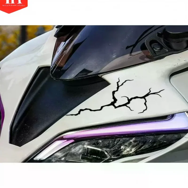 2 листа водонепроницаемый безопасный вождение для мотоциклетного шлема топливный бак DIY скутер виниловые наклейки светоотражающая молния наклейка на мотоцикл