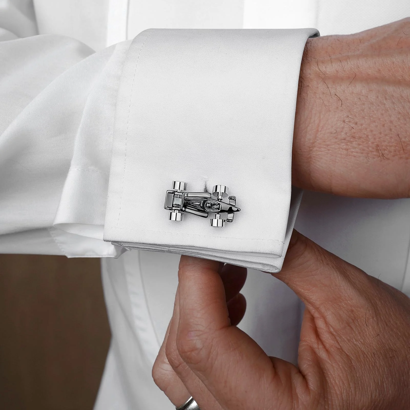 HawsonMen's F1 Racing Car Cufflinks 3D Design Cuff Links for Business Wedding Party Gift for Racing Enthusiasts