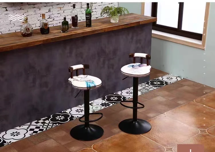 Barstuhl Retro einfacher Barstuhl American Lift Rotation