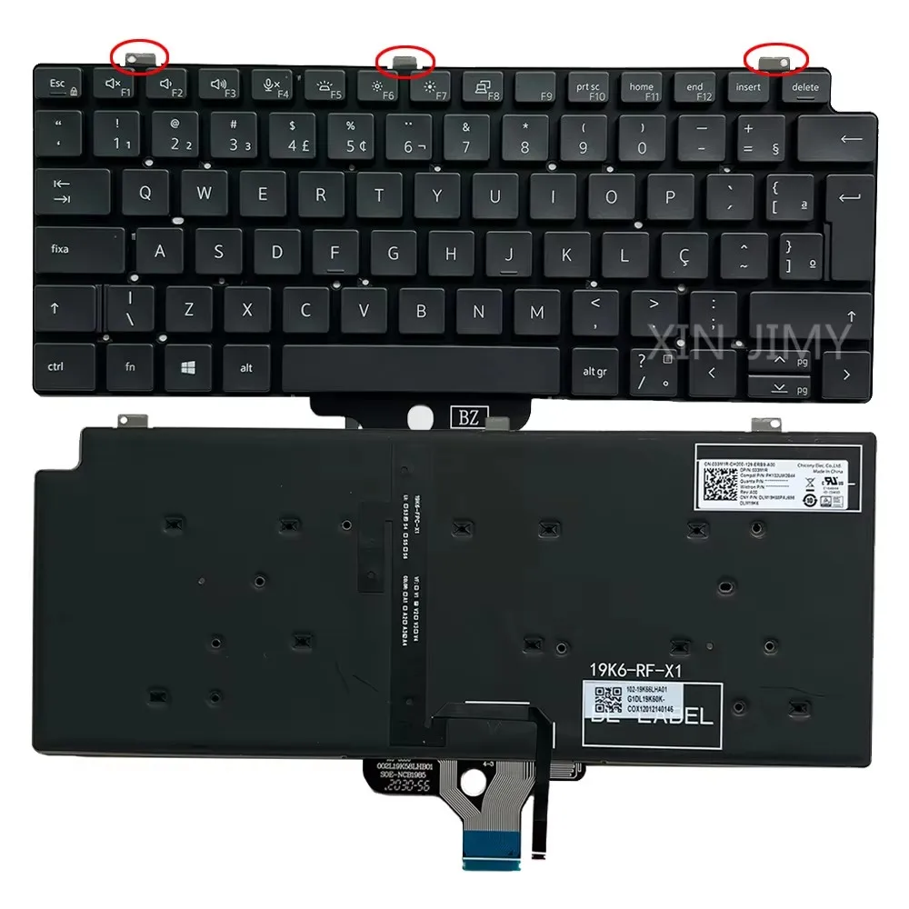 7310 2 in 1 Brazilian Backlit Keyboard for Dell Latitude 7310 2 in 1（Not fit 7310） 033M1R 03J6V1 07VYMJ DLM19K6 PK132UW2B44