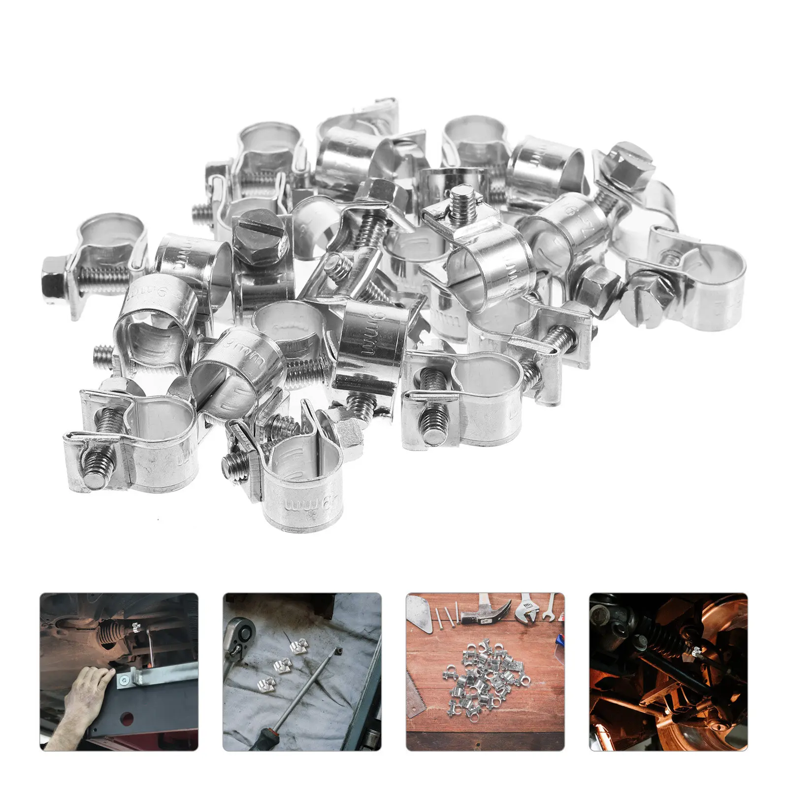 

Набор из 25 высокопрочных малогабаритных хомутов для топливных шлангов из нержавеющей стали для автомобилей, сельского хозяйства и строительства