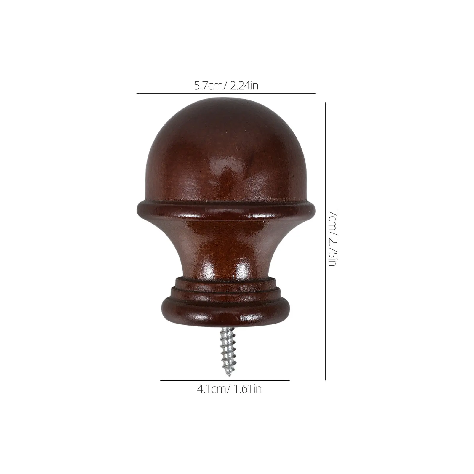 Wood Roman Rod Finials 29mm Diameter Decorative Curtain End Caps Vintage Style for Living Room Bedroom
