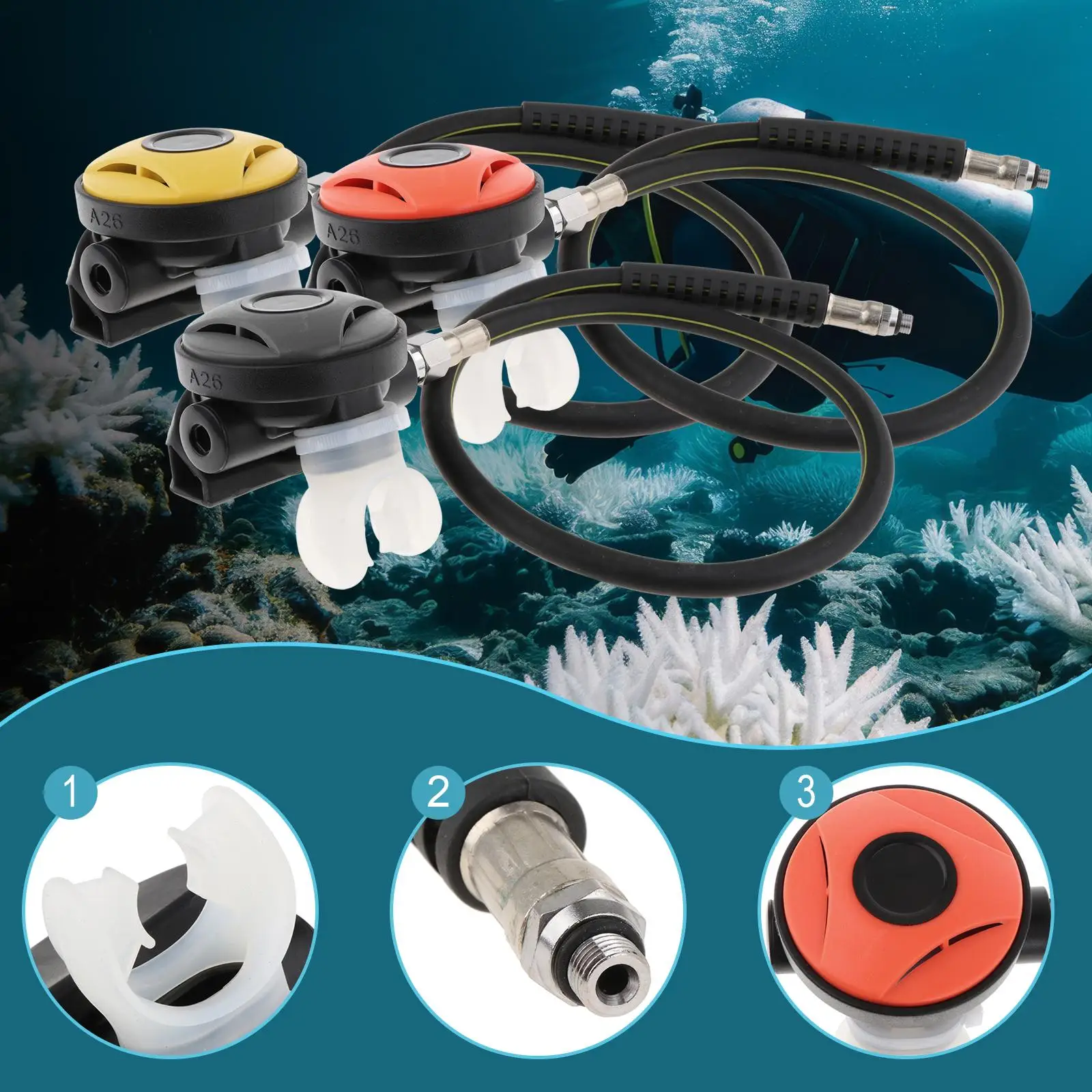 

2-й регулятор для подводного плавания на сцене, подводное оборудование для подводного плавания с мундштуком, сапун для дайвинга, контроллер трубки