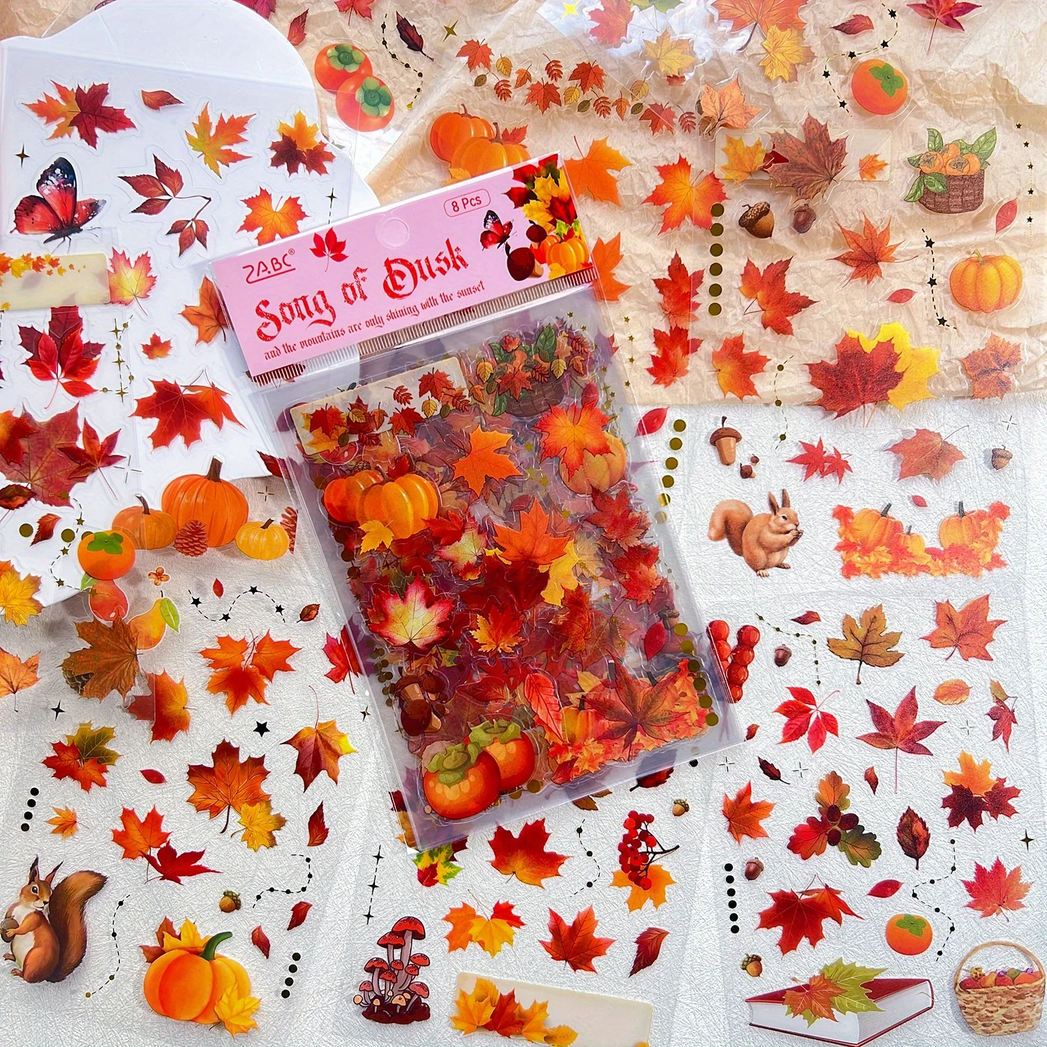 8 Blatt PET-Blatt-Scrapbooking-Aufkleber, Junk-Journal, Handkonto-Aufkleber, Dekor, Scrapbooking, Collage, Junk-Journal, Dekor-Aufkleber