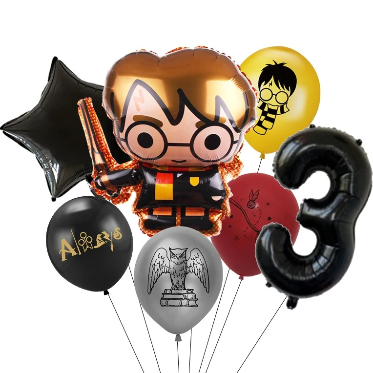Cartoon Magic Academy Balloon Wreath Arch Kit Balloon Snitch Wizard Hat Halloween Party Themed Birthday Supplies Decoration Gift view 2