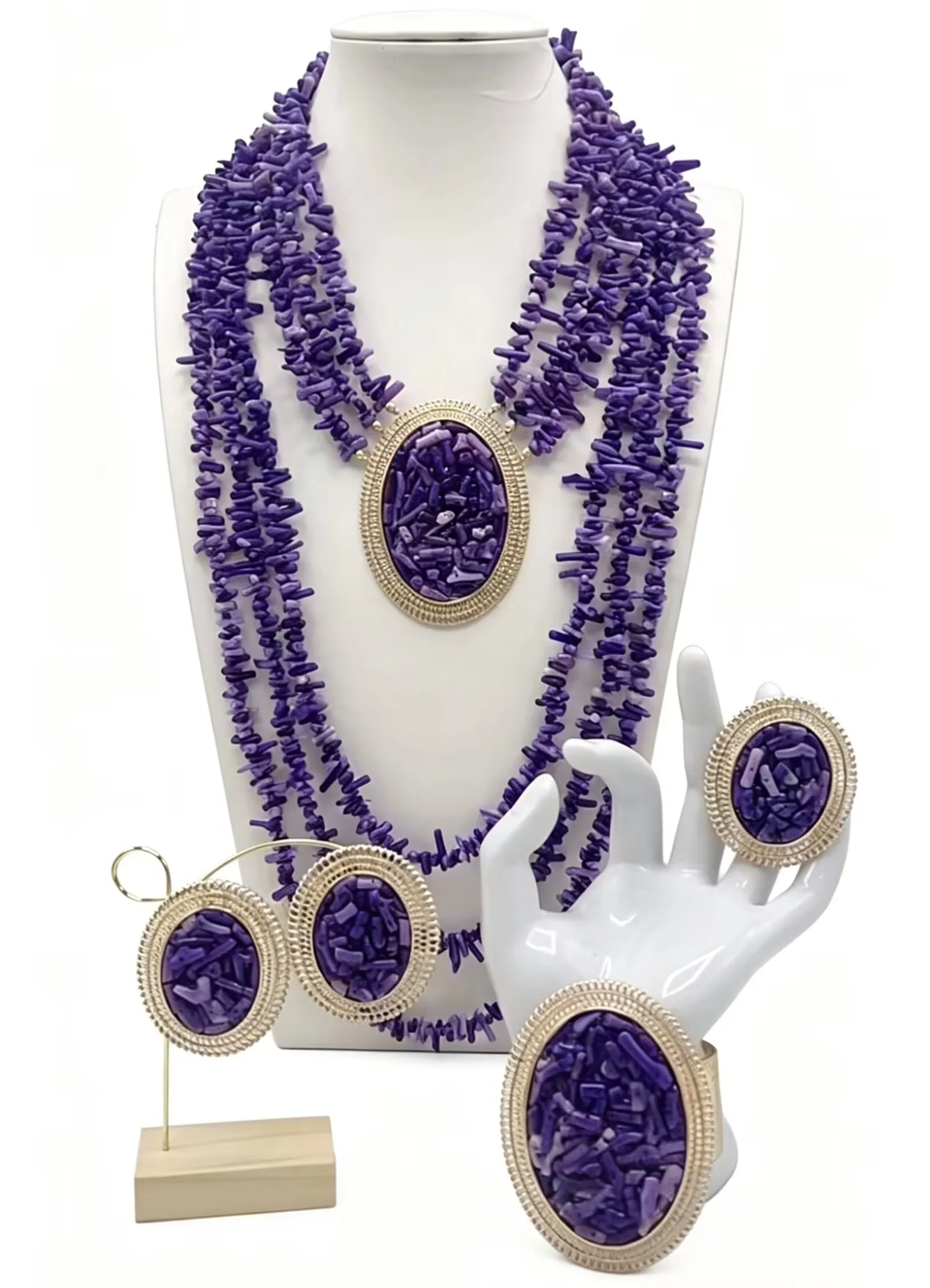 

african fashion beads jewlery set bridal gold planted jewelry set