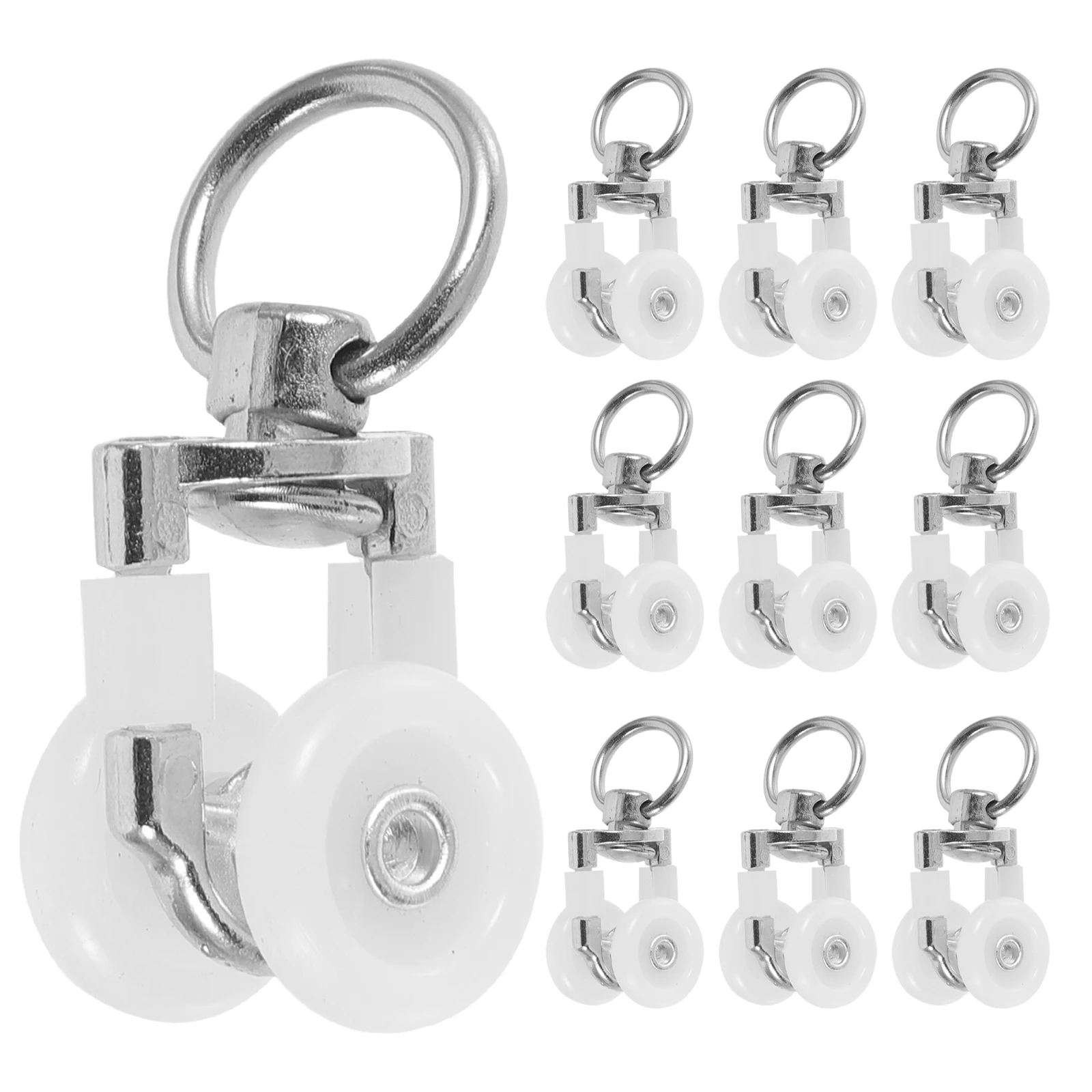 

20pcs Pulley Smooth Sliding Window Glides Twin Wheeled Carrier Wheel For Curtain Track Track Wheel Glider Home Decor