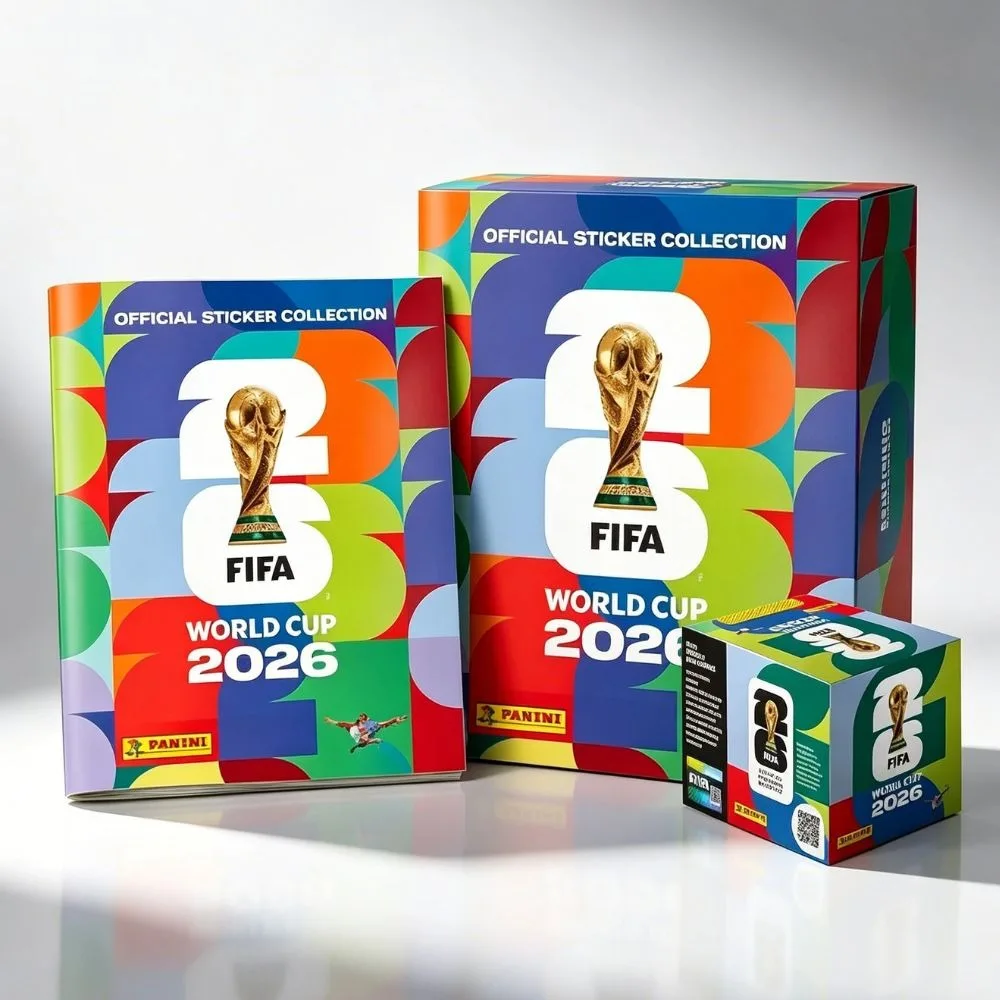 Boîte d'autocollants Panini Trading, 50 paquets, compétition mondiale de football 2026, autocollants de collection, souvenir pour les fans, cadeau