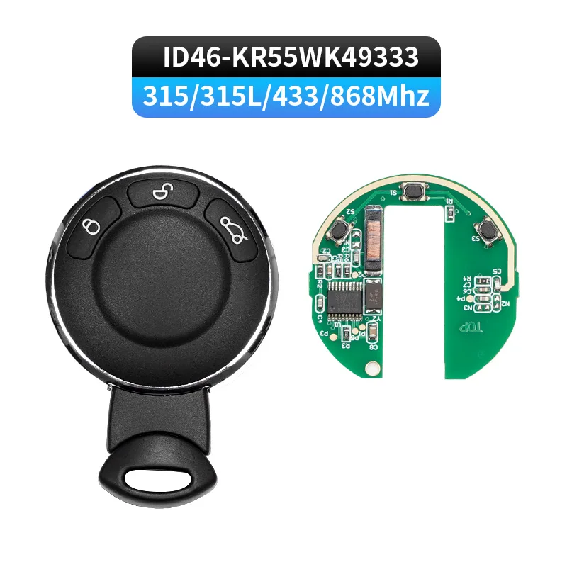3 Button KR55WK49333 Remote Car Key ID46 PCF7936 Chip 315/315LP/433/868MHz For MINI Cooper R50 R52 R53 R55 R56 R57 HU92 Blade