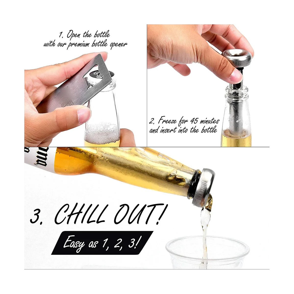 

Beer Chiller Stick for Bottles, Unique Beer Gifts for Men and Boyfriend