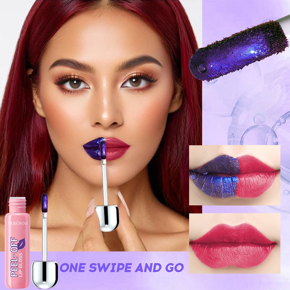 6 colori Peel Off Lip Gloss Tazza antiaderente Velluto opaco Rossetto liquido Lunga durata Tear-Off Tattoo Lip Gloss Trucco coreano