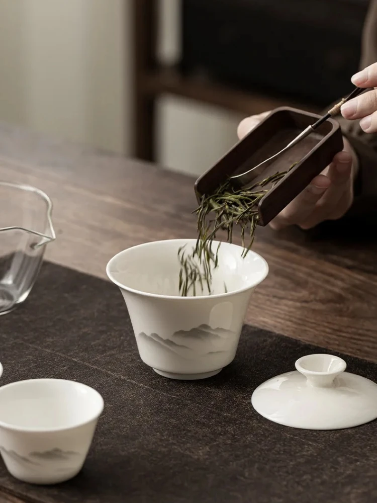 طقم شاي اليشم المحمول أدوات الشاي المدمجة للسفر مجموعة تخمير كاملة مع أكواب إبريق الشاي في الهواء الطلق التخييم مكتب استخدام هدية تذكارية #2