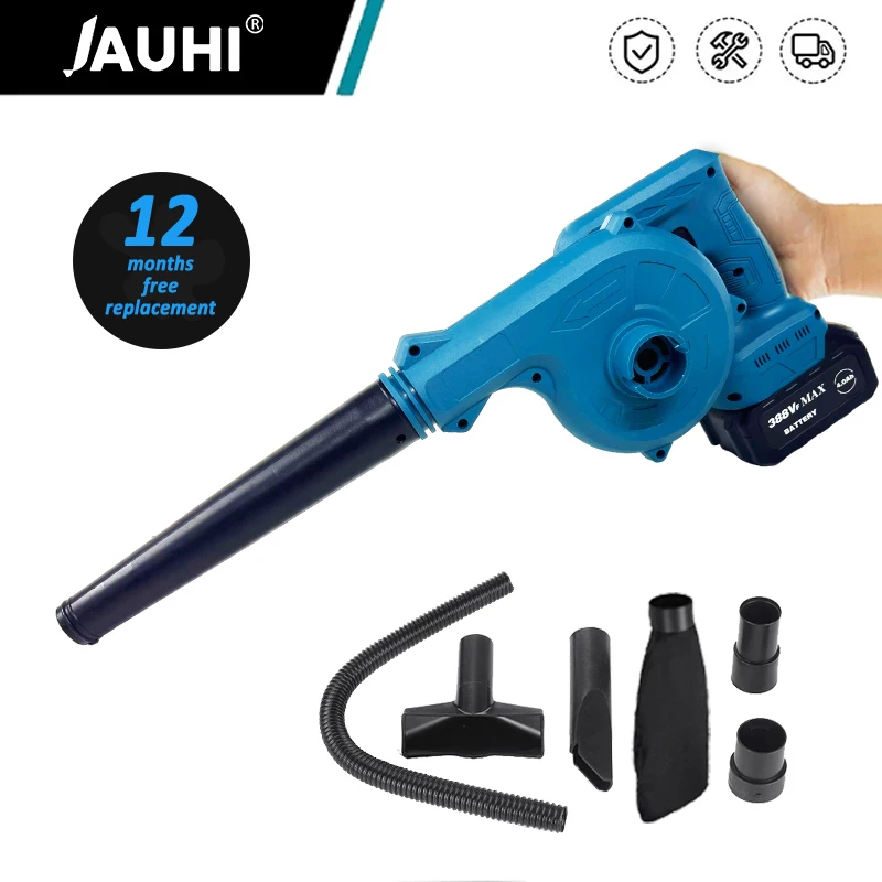 

JAUHI Cordless Electric Air Blower 2 In 1 Blowing & Suction Handheld Leaf Computer Dust Collector For Makita 18V Battery