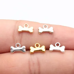 WYSIWYG 40pcs Charms 10x7mm Dog Bone Charms For Jewelry Making DIY Jewelry Findings 5 Colors Alloy Charms Pendant