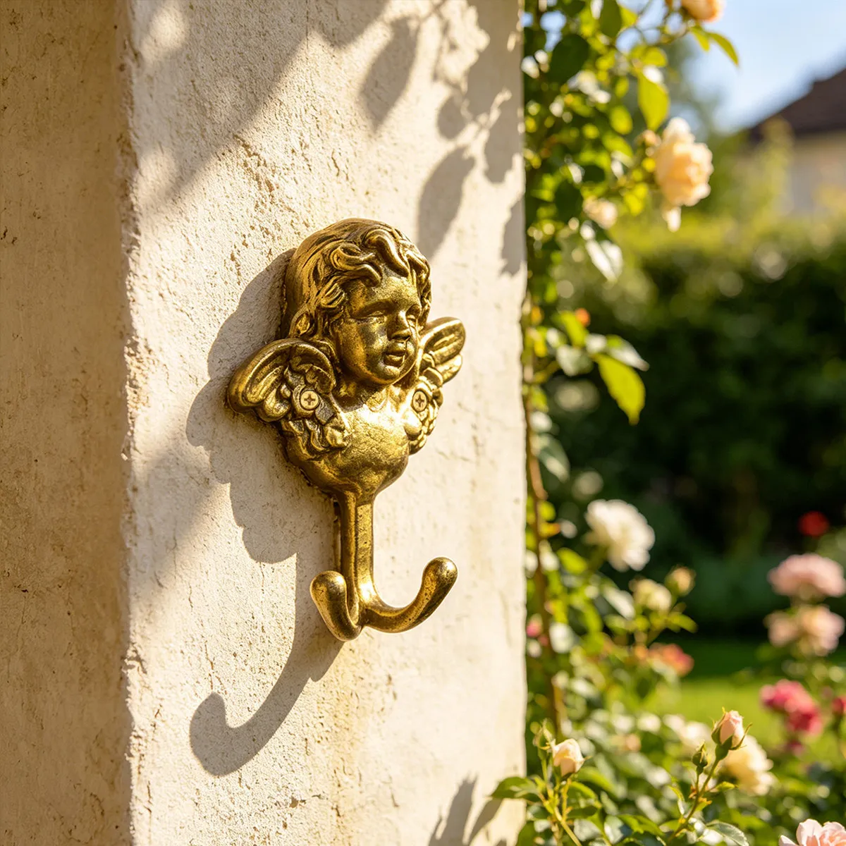 Gold retro angel wings curtain hook French light luxury retro wall decoration bedroom garden wrought iron decoration