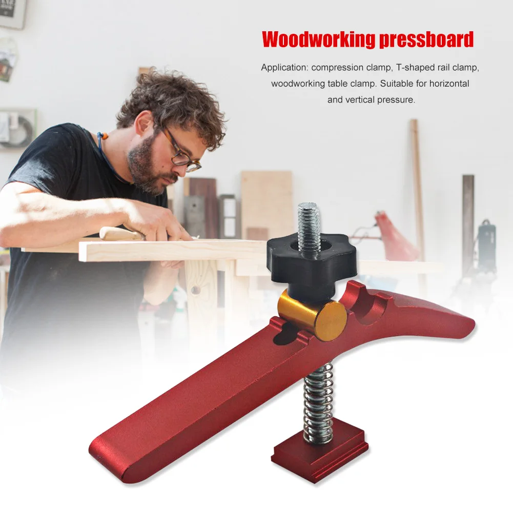 T-المسار اضغط باستمرار المشبك T فتحة المشبك سبائك الألومنيوم سريعة المفعول اضغط باستمرار المشبك الثقيلة الثابتة المشبك أداة نجارة معدنية #5