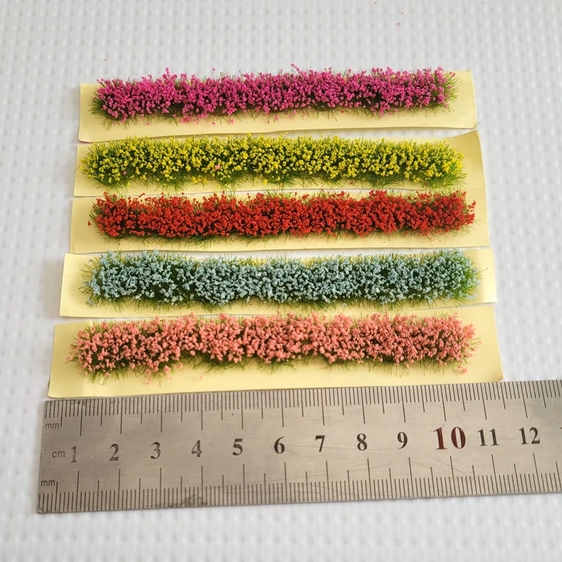 Simulation Flower Cluster Model Strip Viscose Weeds Static Scenery Garden Decor Landscape Wargame Grass Tuft Diy Building Layout