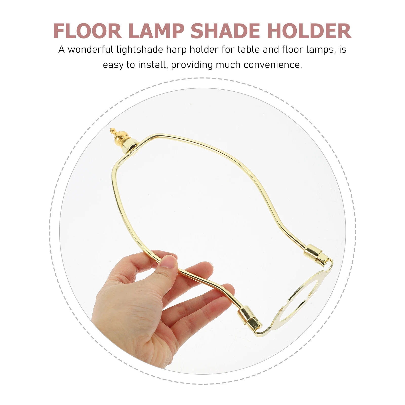 

2pcs Lampshade Harp Holder Floor Lamp Bracket Alloy Metal Rustproof Durable Frame For Table Light Shades Parts E27