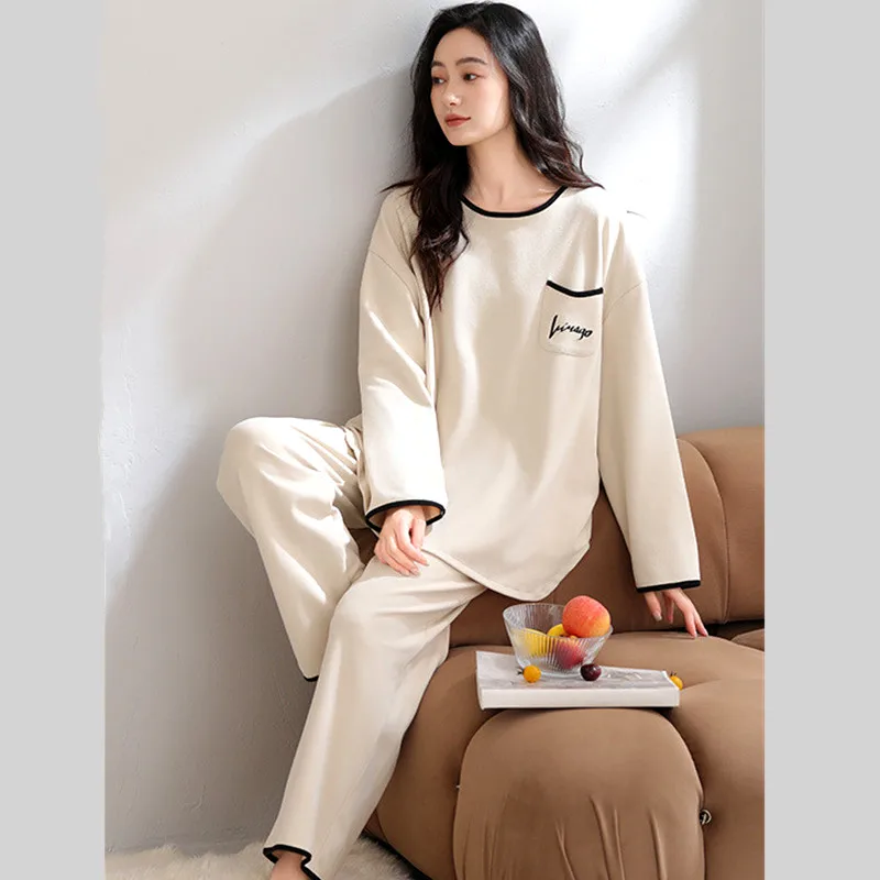 

Зимняя одежда для сна, женская пижама, новый флисовый бархатный теплый комплект ночного белья, утепленная женская домашняя одежда, ночная рубашка большого размера, пижама