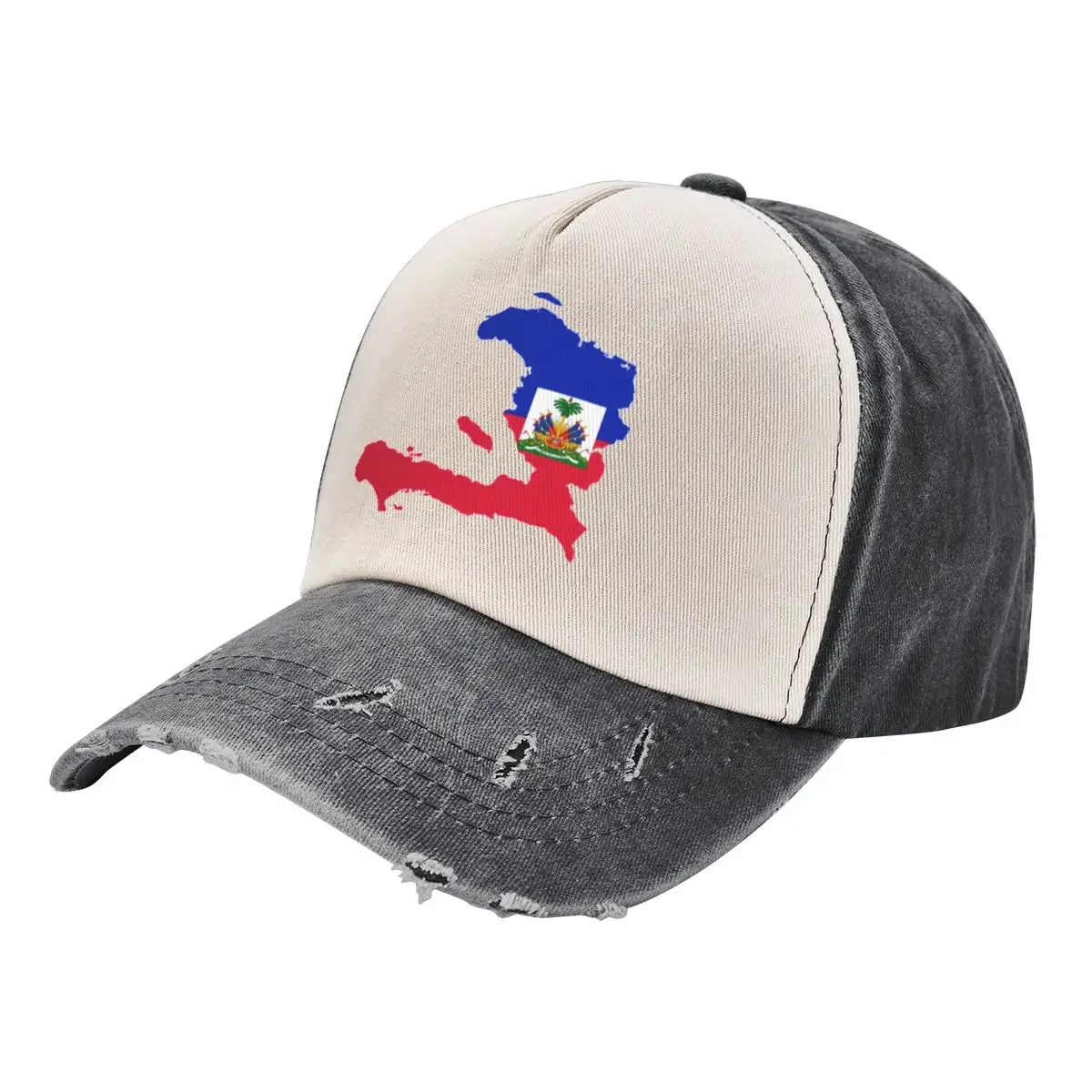 

Flag Map of Haiti Baseball Cap fishing hat Luxury Cap Golf Hat Man Girl Men's