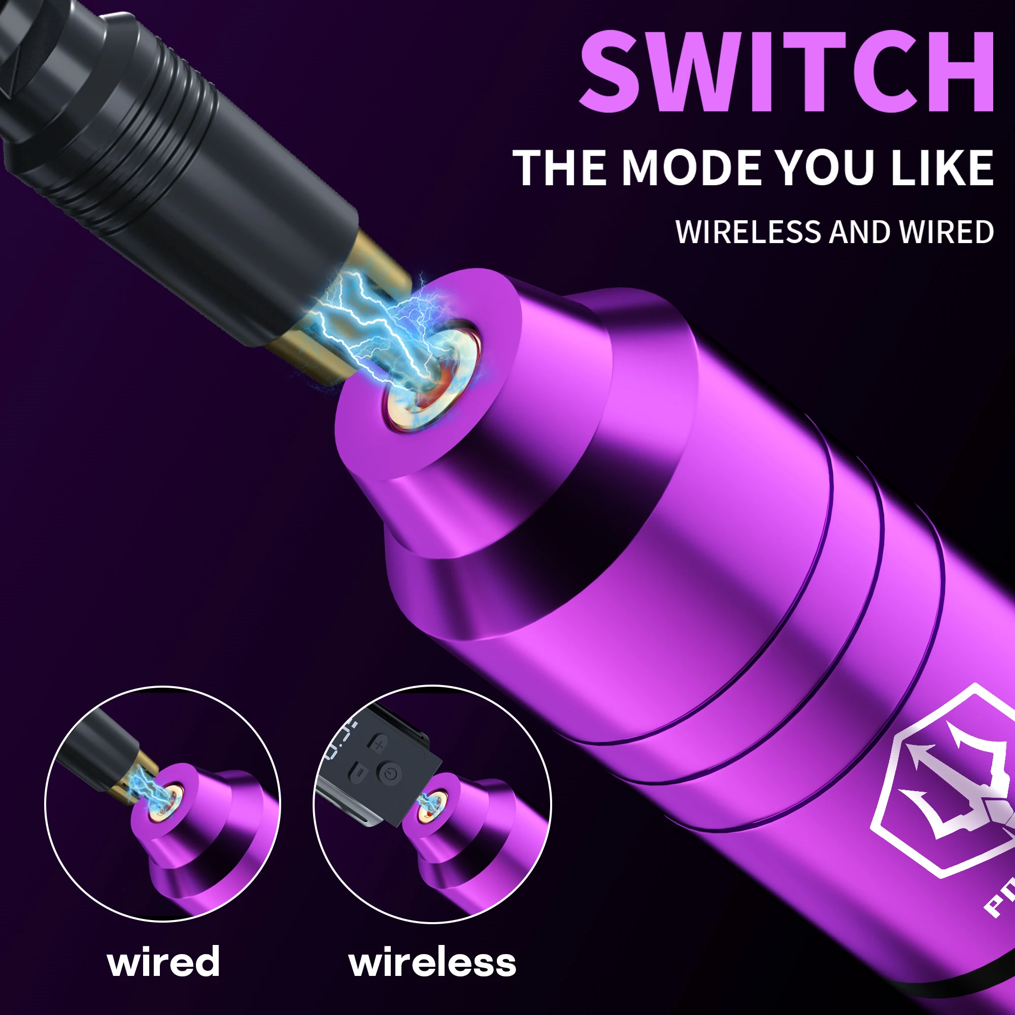 POSEIDON مجموعة الوشم 20 V6 إبر الوشم مجموعة أقلام الوشم لآلة الوشم تجميل دائم عدة الأرجواني اللاسلكية مجموعة أدوات رشاش الوشم