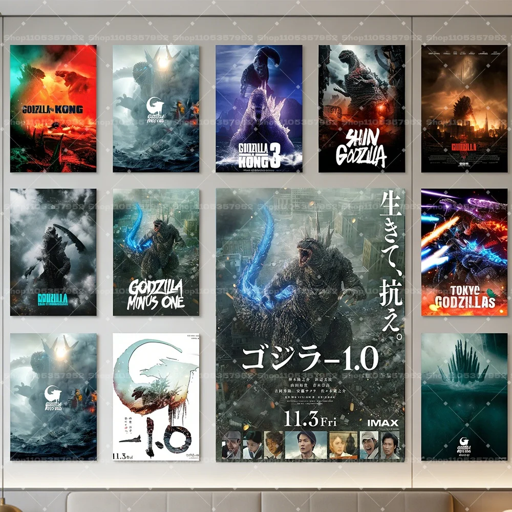 Godzilla Minus One Godzilla Vs Kong Kaiju Canvas Wall Art Movie Poster Print Modern Home Decor Gamer Room Bedroom Office Artwork view 2