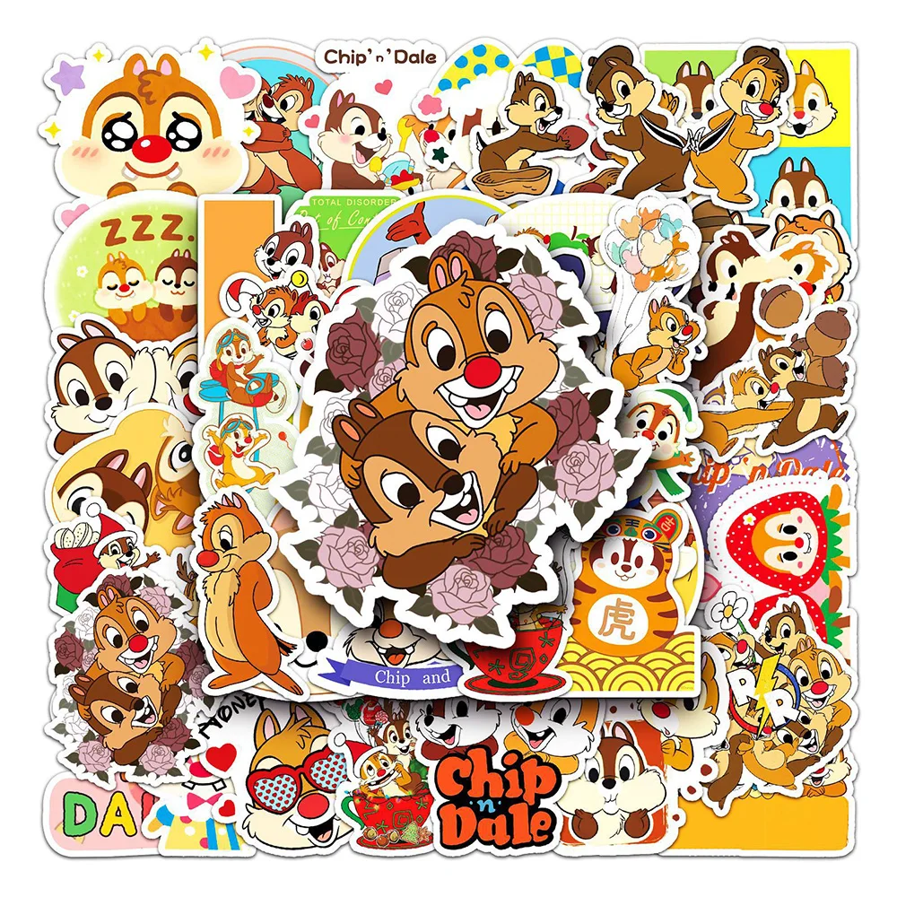 10/30/50 Stück Disney Niedliche Chip & Dale Cartoon-Aufkleber Kawaii Eichhörnchen Graffiti-Aufkleber für Koffer Gitarre Lustige Anime-Sticker Spielzeug