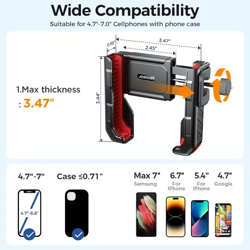 Joyroom 2023 uchwyt na telefon rowerowy uniwersalny obsługiwany jedną ręką rowerowy uchwyt na telefon motocyklowy do telefonu komórkowego 4.7-7 "