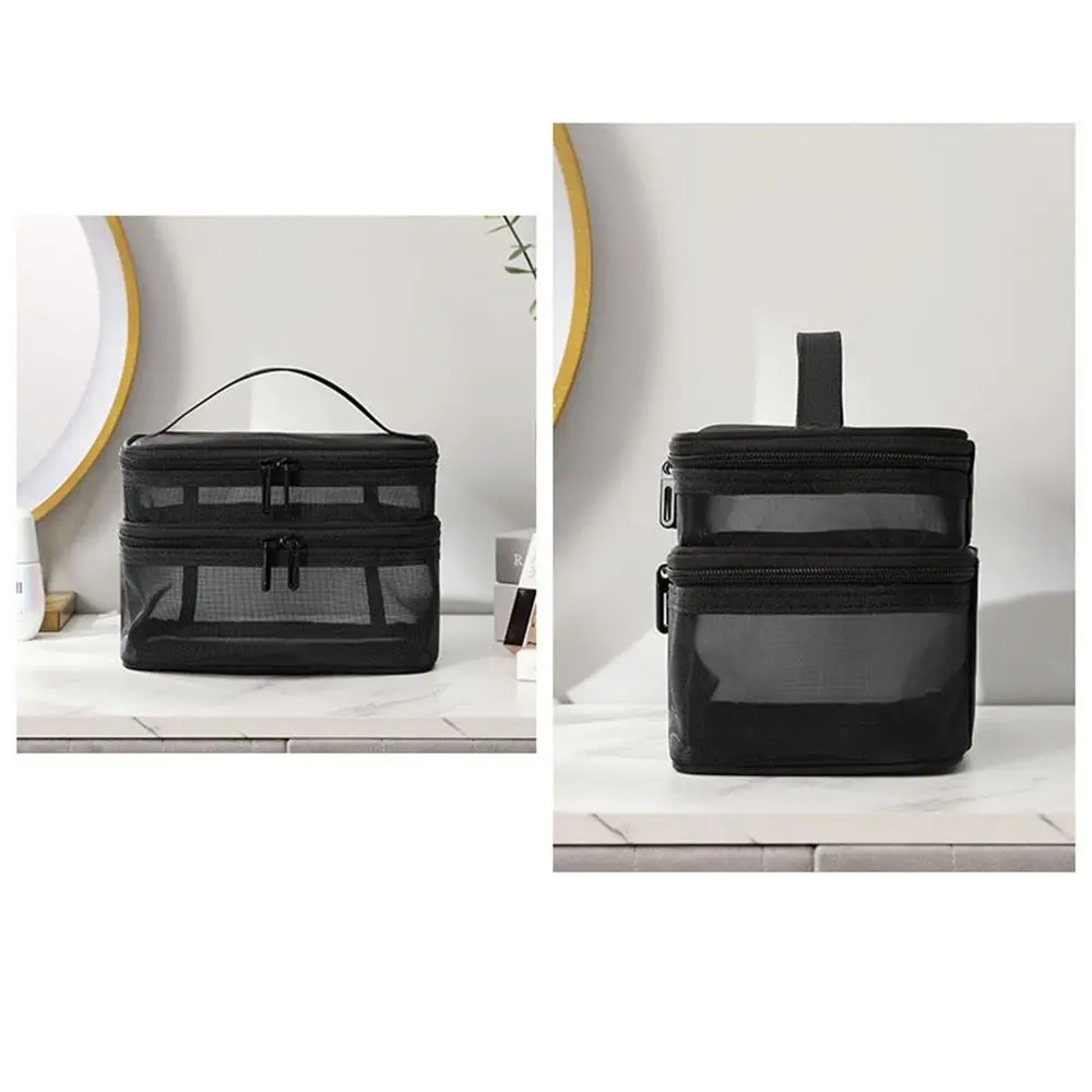 Модная прозрачная сетчатая дорожная косметичка большой емкости для хранения туалетных принадлежностей 1/2/3 слоя косметичка женская