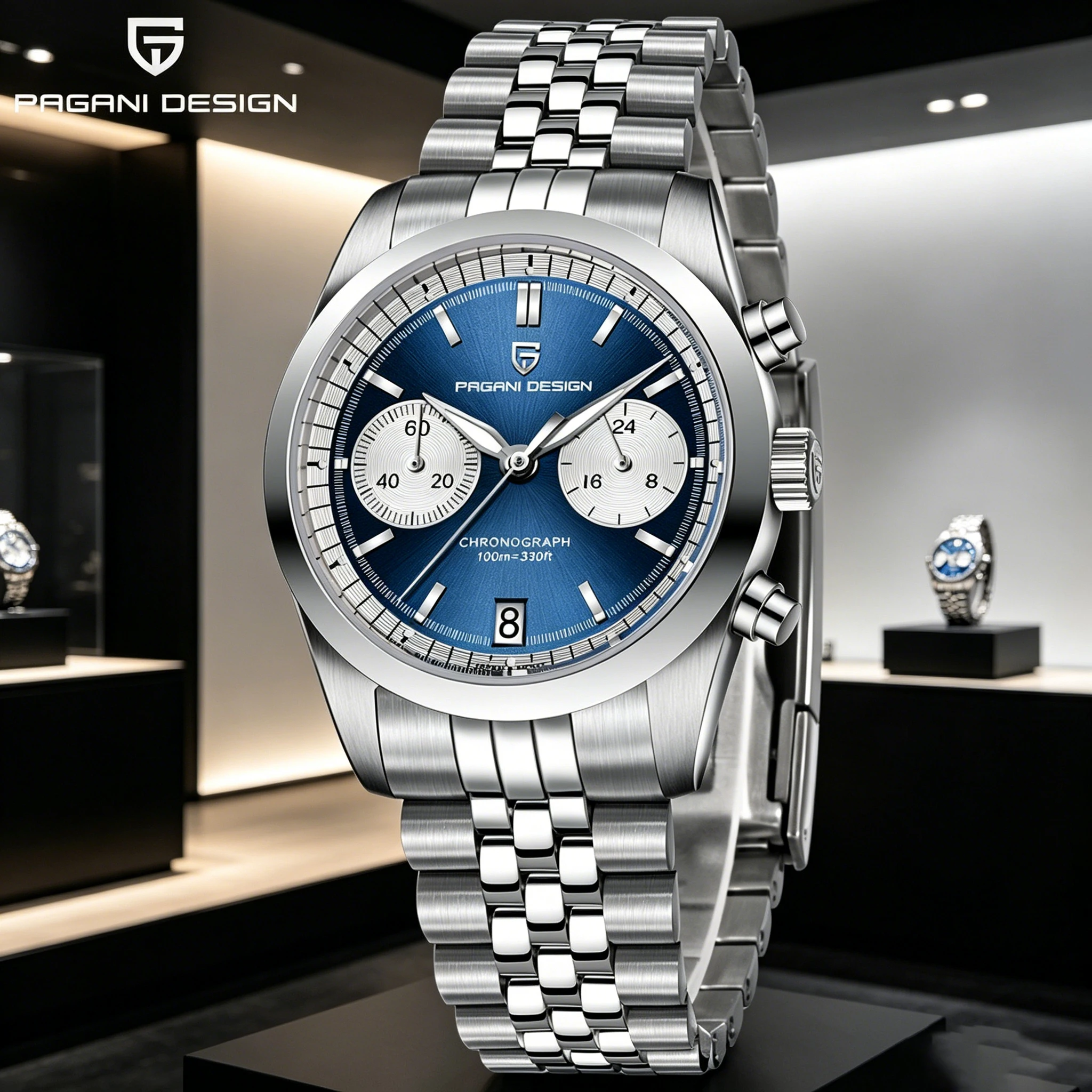 PAGANI DESIGN Pilot Herren Quarzuhren Sportliche Wasserdichte Armbanduhr VK64 Saphir Automatikuhr Relogio Masculino PD1775
