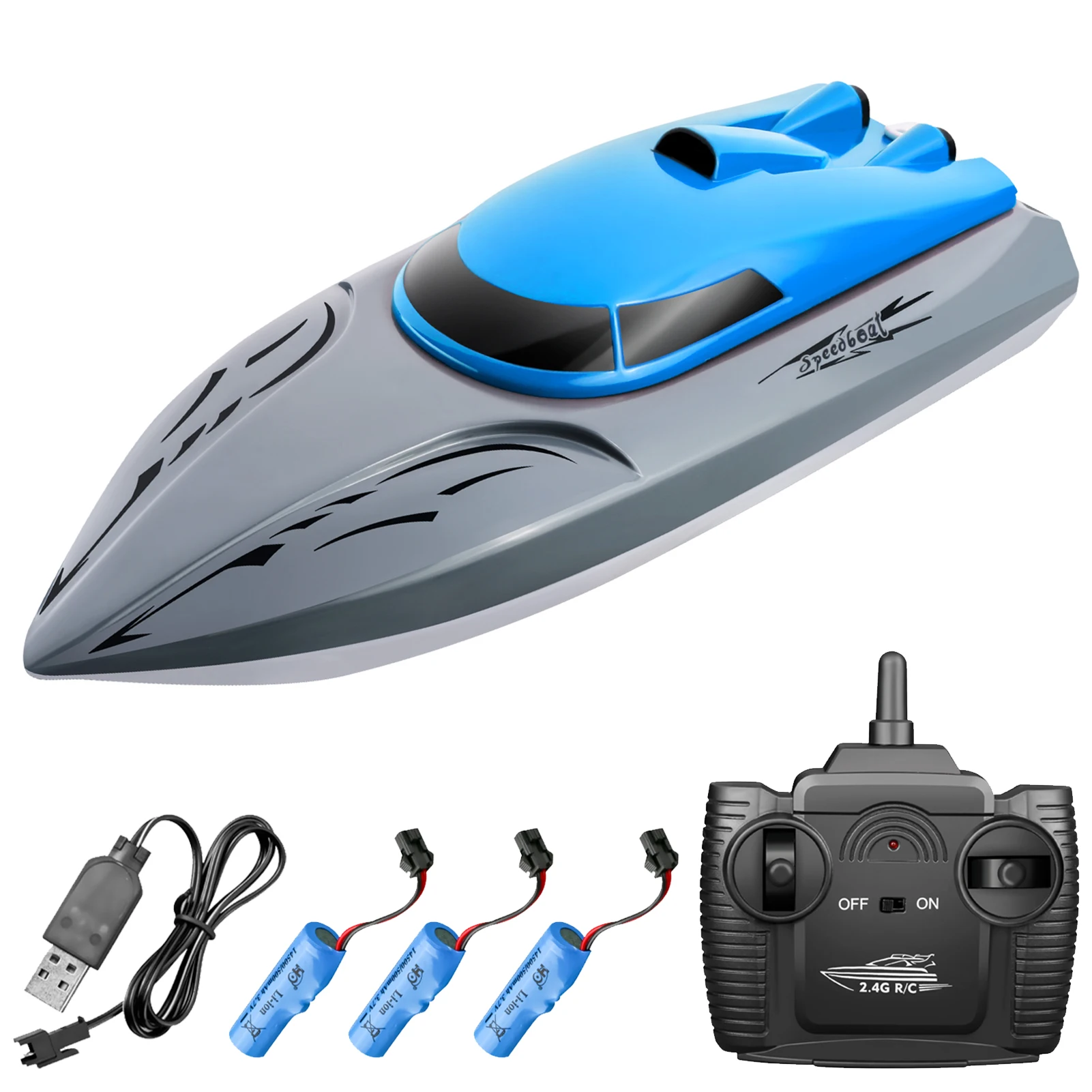 2.4G RC Boat Remote Control Boat 20KM/h Waterproof Toy High Speed RC Boat Racing Boat Gift for Kids