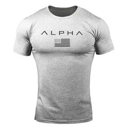 New Vintage Army Men's Tshirt Summer Fashion Short Sleeve Alpha Print T-shirts Street Breathable Oversized Tee Shirt Men Clothes