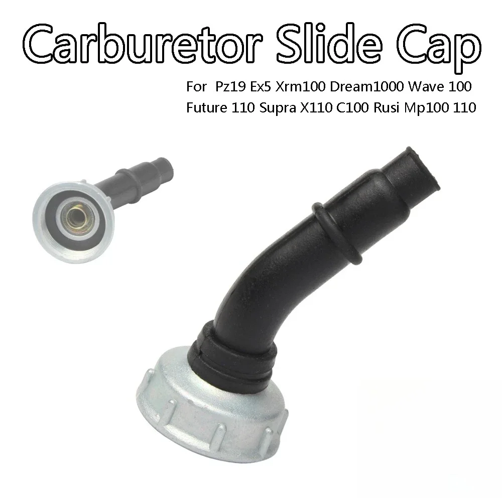 PZ19 Carburetor Slide Cap Top Cover With Rubber Cable Boot For 100-110cc Motorcycle EX5 XRM Dream/Wave100 Supra X110 C100 Biz100