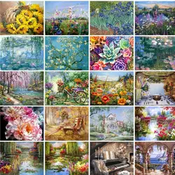 GATYZTORY DIY Coloring by Numbers Claude Monet's Paintings Kinds of Water Lilies Impression Lotus Pictures Paints by Numbers Col