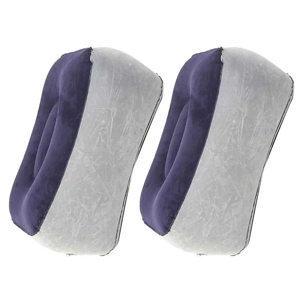 Inflatable Foot Rest Pillow 2 Pack High Support Flocked PVC Leg Elevator for Air Travel Car and Outdoor