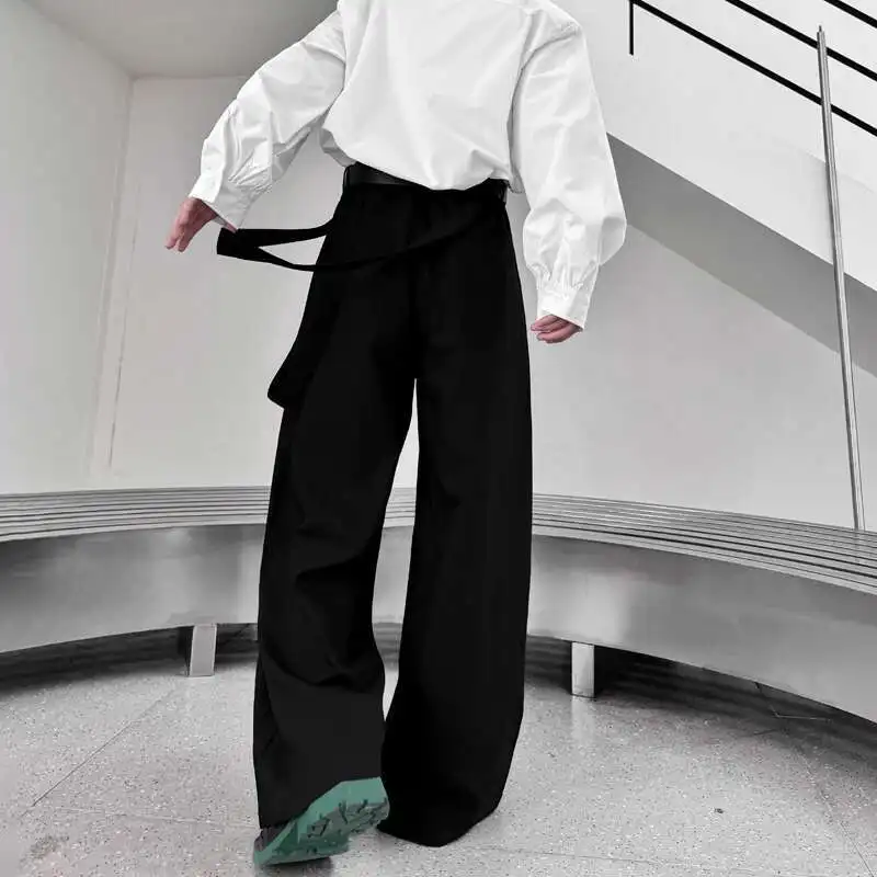 Luzhen saia calças casuais plissadas fita design masculino primavera original casual versátil simples roupas bonitas lz8862