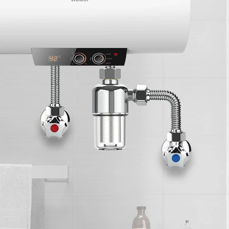 Calentador de agua doméstico prefiltro calentador de agua eléctrico de Gas entrada de agua grifo prevención de báscula filtro de purificación de agua