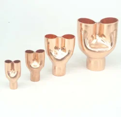 Inner Dimeter*Thickness Pure Copper End Feed Y-type 3 Ways Welding Pipe Adapter Air Conditioner Refrigerator Water Liquid