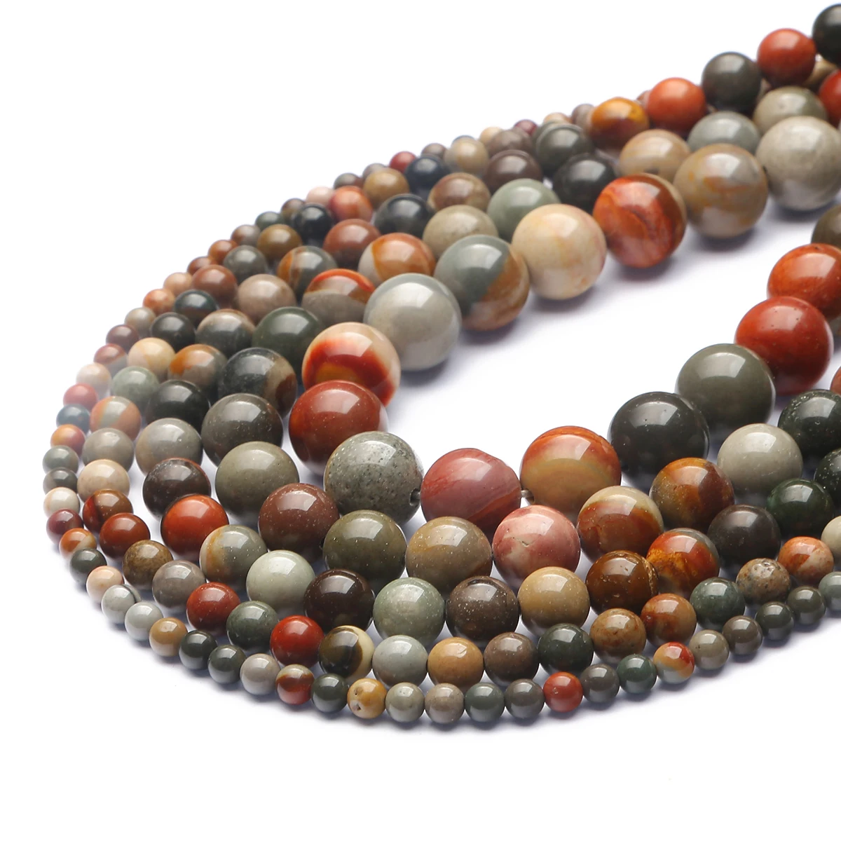 Modische natürliche Ozeanstein-Perlen, bunte runde lose Spacer-Perlen für die Schmuckherstellung, DIY-Armband, Halskette, Ohrring-Zubehör – Detail 4
