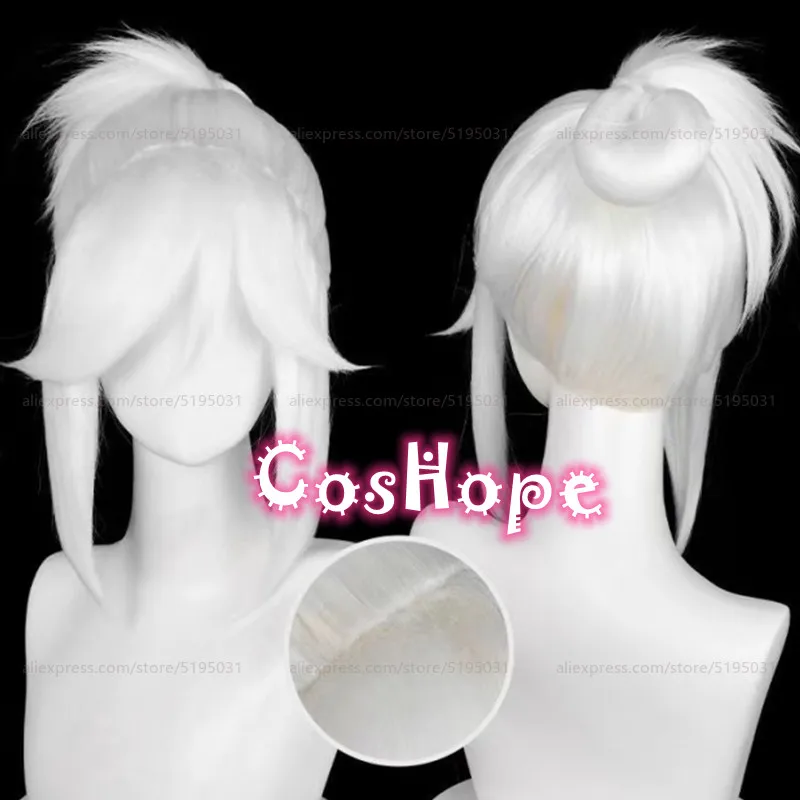 Jett Cosplay Wig 35cm Short Pure White Wig Cosplay Anime Cosplay Wigs Heat Resistant Synthetic Wigs Halloween