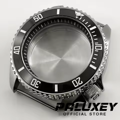 42mm Mod NH35 Silver SKX007 Men Dive Watch Cases Black Ring Ceramic Bezel Watch Case For NH35 NH36 4R35 Movement For 28.5mm Dial
