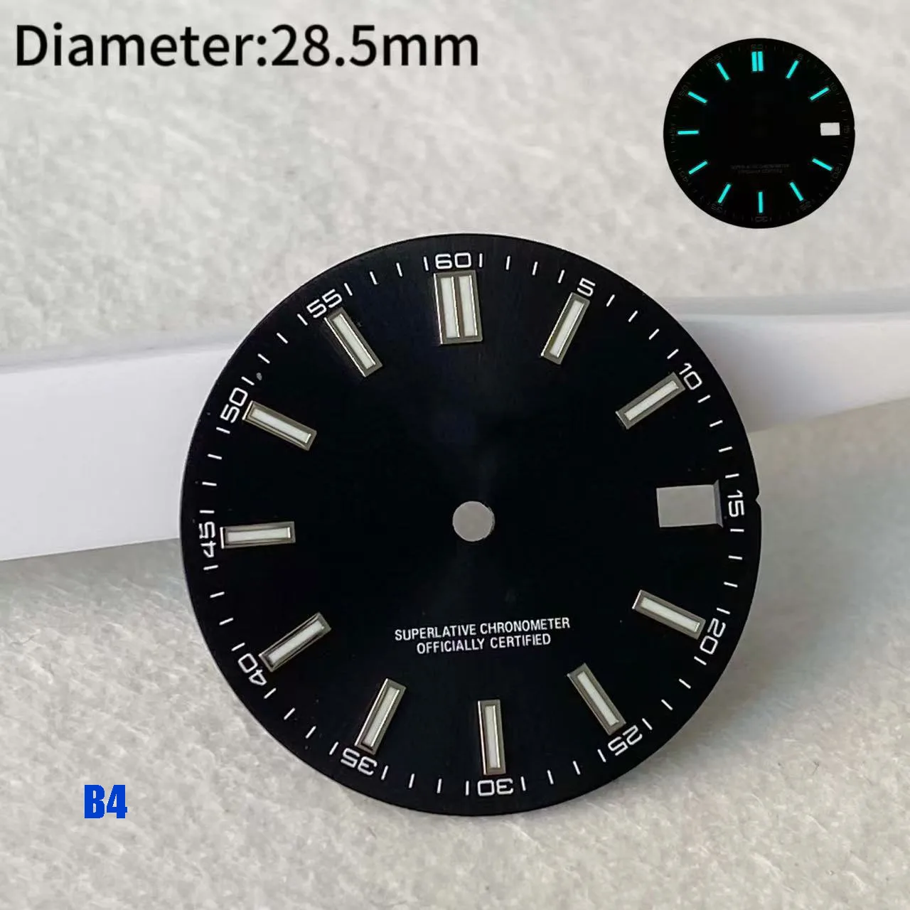 28.5mm S Logo Green Date S Dial Suitable For NH35 Japanese Automatic NH36 Movement Blue Luminous 29mm S Dial Watch Accessories image 5
