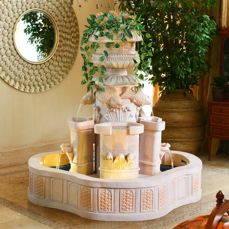 Floor Water Fountain Circulating Waterscape Fish Pond Decoration Balcony Courtyard Indoor Shop Landscape Furnishing Articles