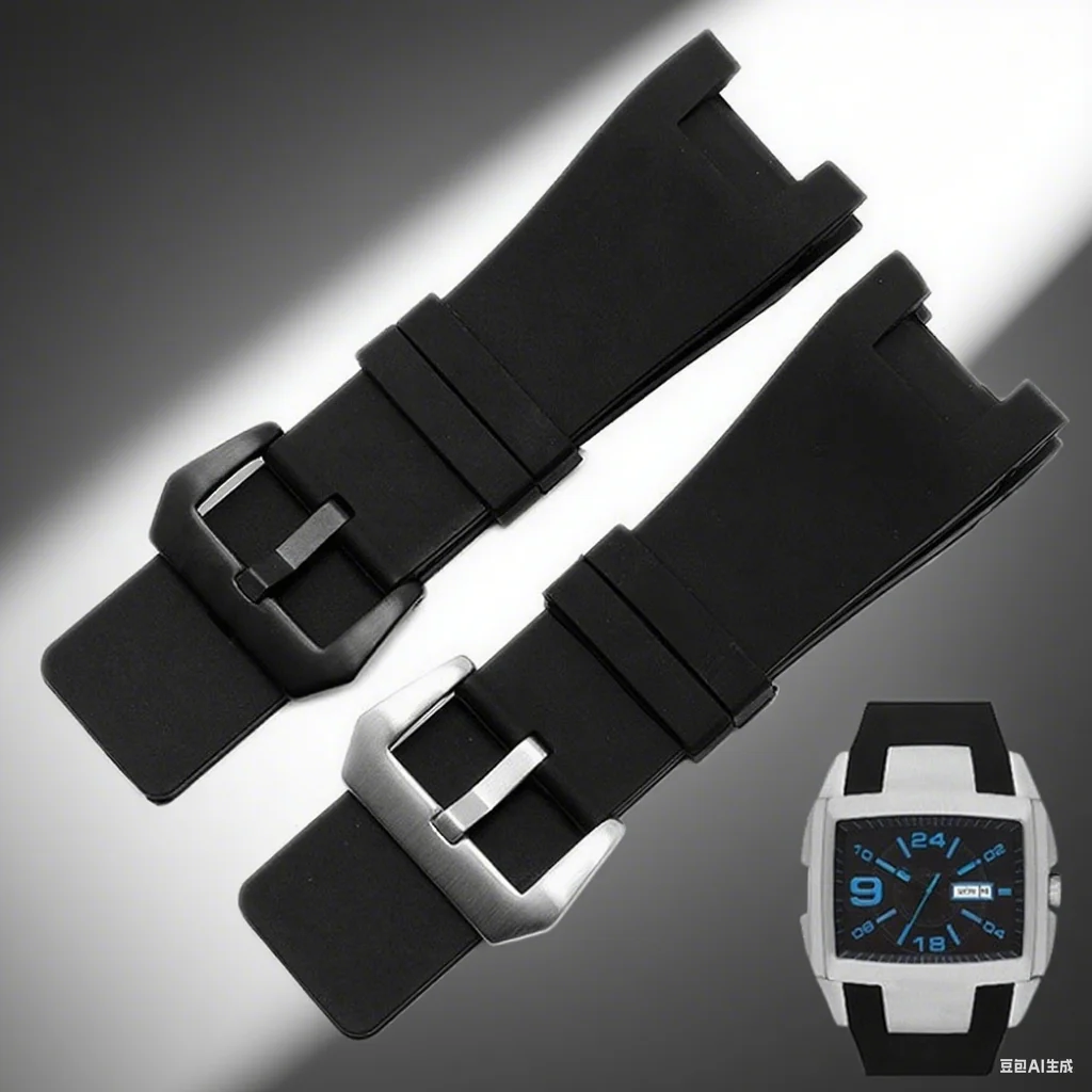 32*18 مللي متر حزام ساعة مطاطي للديزل DZ1216 DZ1273 DZ4246 DZ4287 الرجال عالية الجودة الشق حزام الساعات سوار سيليكون مقاوم للماء