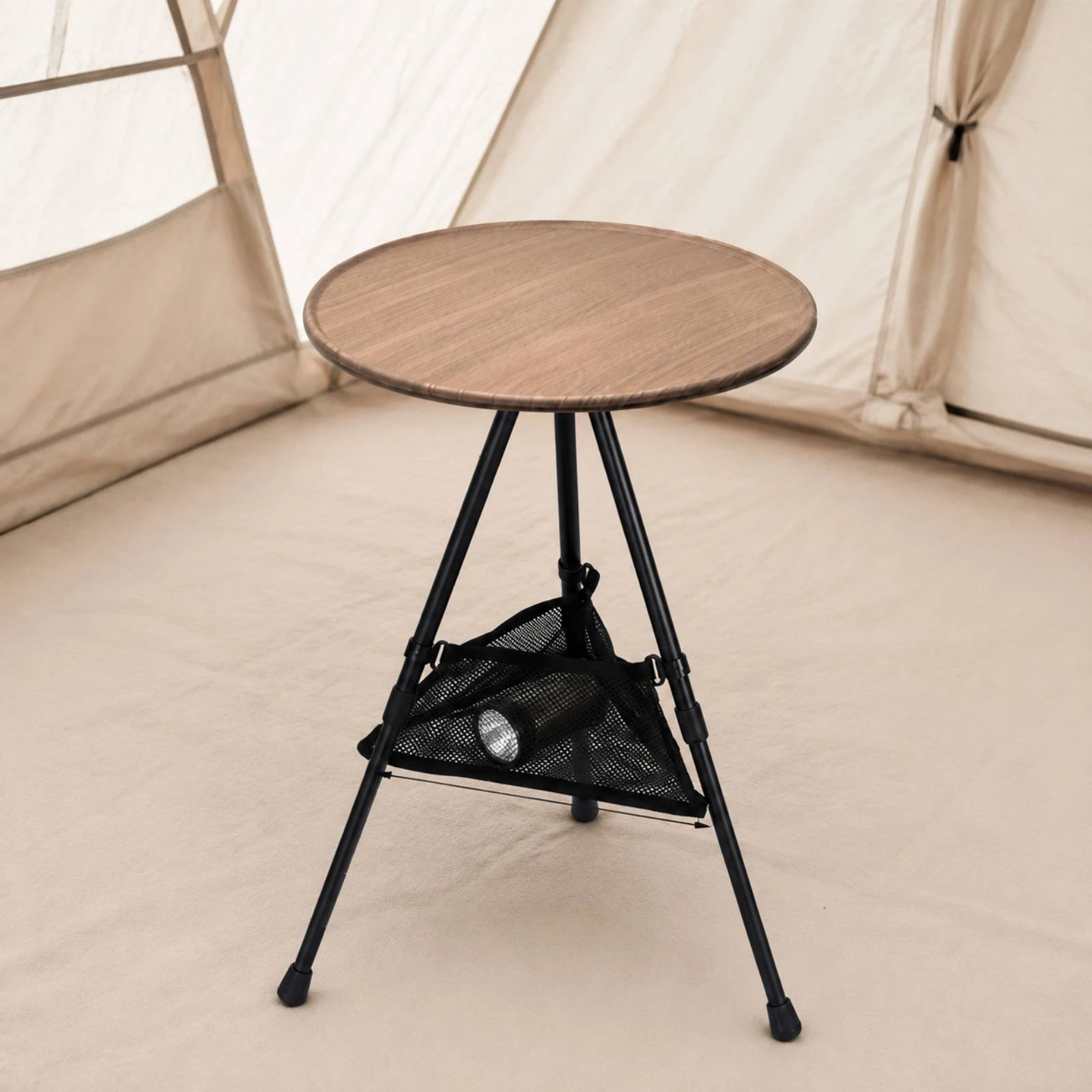 Portable Folding Round Camping Table Foldable Adjustable Height Folding Camp Table Stable Anti-Slip Feet for Picnics